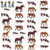 Scale Diorama Cow Cow Human Horse for Micro and DIY 187 Collection Models, Models, Figures, Models, 36-Piece Set, Farms, Ranches, Landscapes,