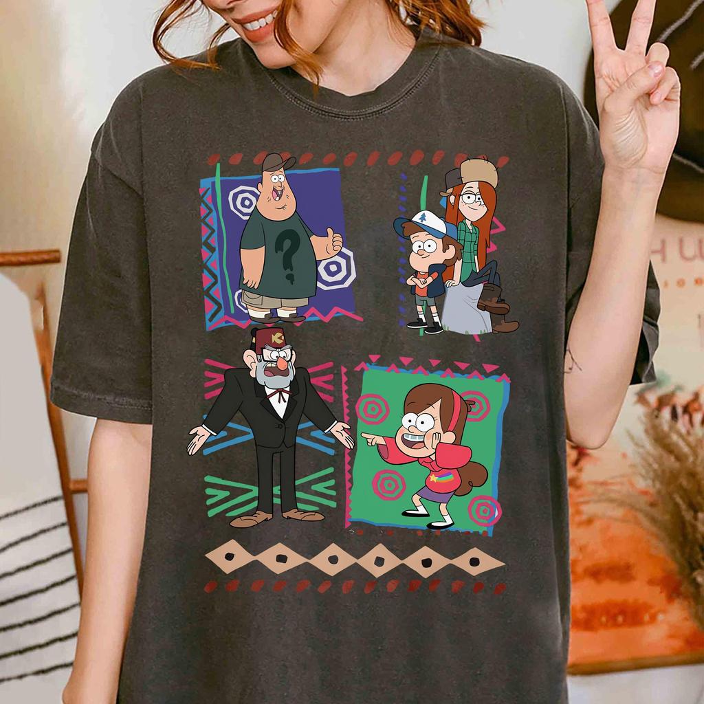 Vintage 90s Disney Gravity Falls Characters TShirt Mabel Dipper Wendy Soos Grunkle Shirt