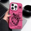 Для iPhone 16 15 Pro Max 14 Pro 13 12 11 чехол с рисунком сердца TPU кожа текстура мягкий матовый ударопрочный тонкий чехол для телефона