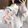 Female Loose Autumn and Winter Knitted Tops Large Size Knitted Pullovers Wool Sweaters Fleece Jumpers