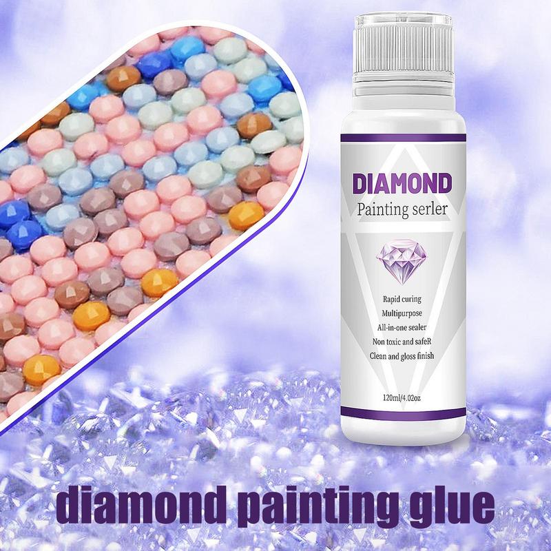 120ml 5d Diamonds Painting Art Glue Permanent Hold Shine Effect Puzzle Sealer Sticky Diamond Embroidery Glue Gel Accessories