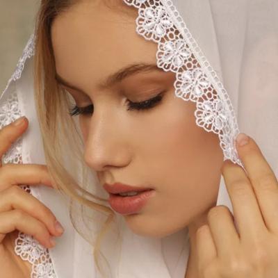 Женская прозрачная вуаль с цветочным узором, летняя прохладная легкая вуаль для матери