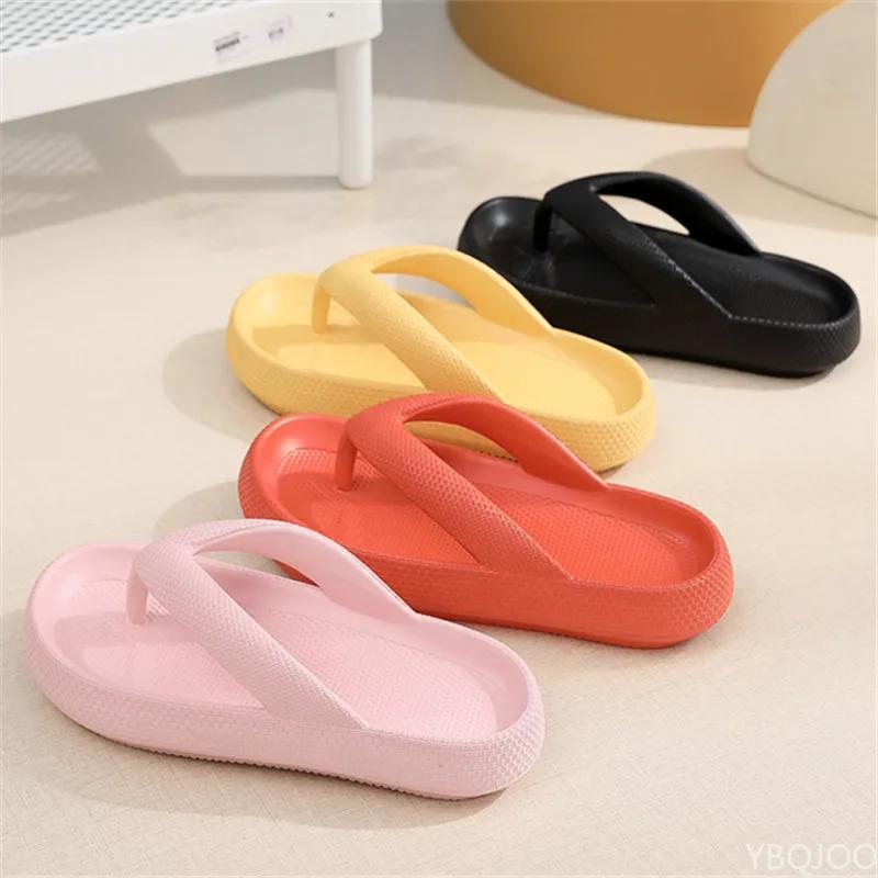 Fashion Flip Flops Wholesale Summer Casual Thong Slippers Outdoor Beach Sandals EVA Flat Platform Comfy Shoes Women Couple Thick Soled