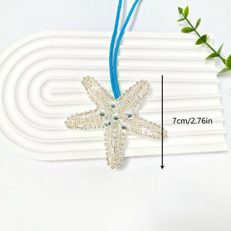 3D Beaded Patch  Starfish Shells Patch Pendant Lanyard Decorative Diy For Bag Keychain Beading Applique