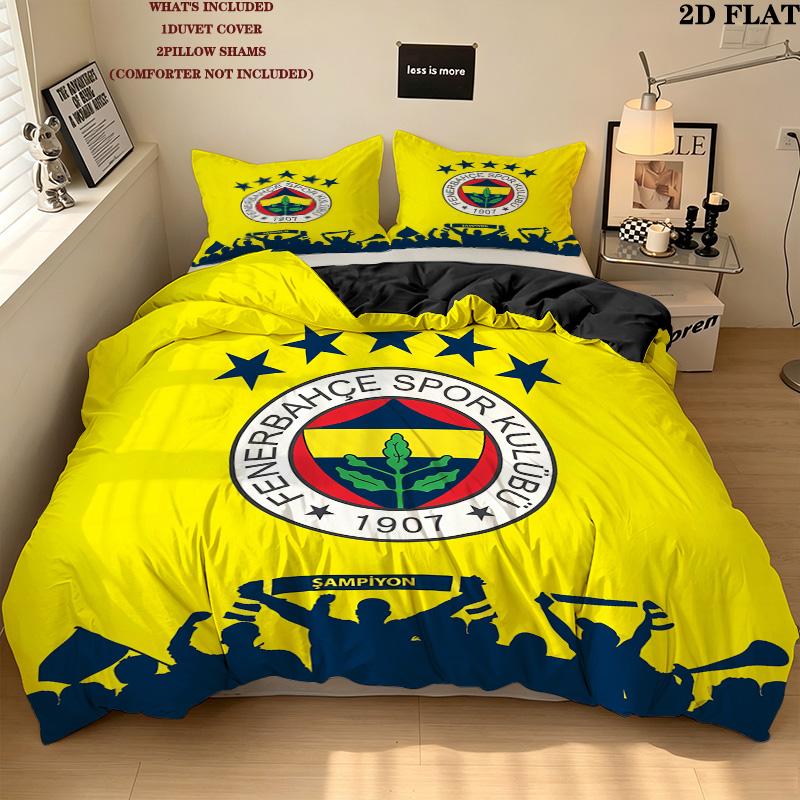 Fenerbahce Sports Clubfcsb Pattern Bedding Quilt Set Quilt Cover Pillowcase Home Birthday Gift(1 * duvet cover + 2 * pillowcase, without core)