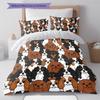 Cartoon Puppy Pattern Bedding,Quilt Set Quilt Cover Pillowcase Home Birthday Gift (1 * duvet cover + 2 * pillowcase, without core)