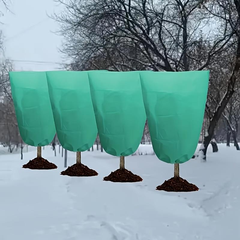 1/2/4 шт. Чехлы для зимнего ухода за деревьями, Большие морозостойкие мешки для растений - Зеленые чехлы для защиты деревьев и кустарников от мороза с молнией и шнурком