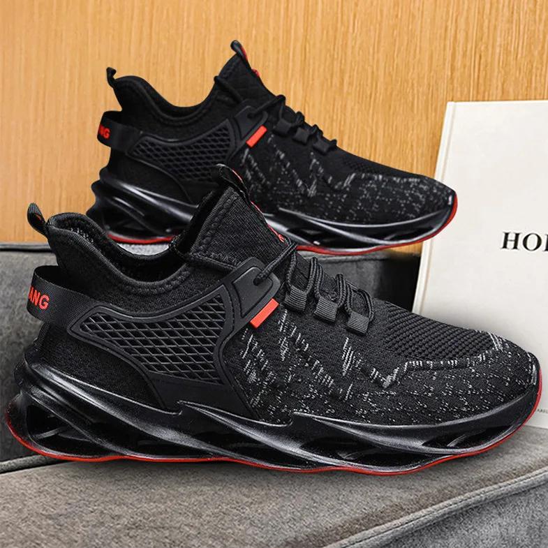 Men's Four Seasons Sports Shoes Fashion Breathable Lightweight Comfortable Running Shoes Trendy Mesh Casual Shoes Tenis 2024