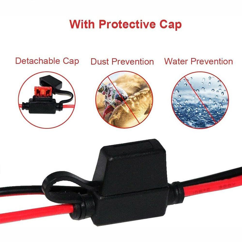 Быстросъемный кабель SAE с клеммой предохранителя O-образный разъем для удлинительного адаптера зарядного устройства аккумулятора, провод 16AWG, клемма