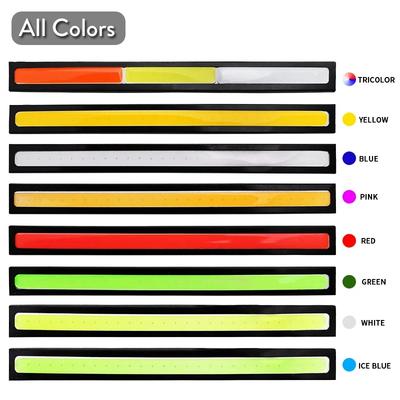 2X 16мм 17мм Светодиодная лента Противотуманная фара ДХО Белая COB Уличная Водонепроницаемая 12В Красный Автомобильная Дневного света Авто Фара Узкая Ультратонкая