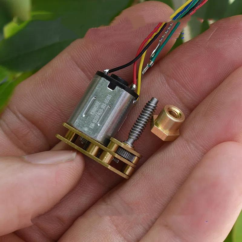 Микромотор N20 с металлическим редуктором, вал с резьбой, 3 В 3,7 В, двигатель с шестерней для движения вверх-вниз, самоблокирующийся для DIY