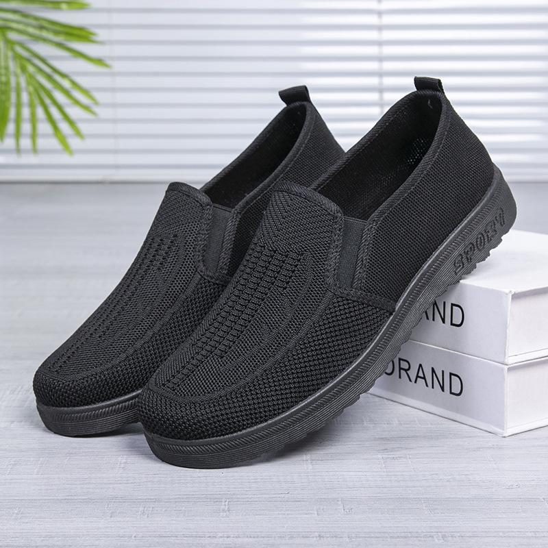 [] Летняя мужская обувь, старая Пекинская тканевая обувь, одна педаль, одиночные туфли, дышащая подошва из говяжьего сухожилия