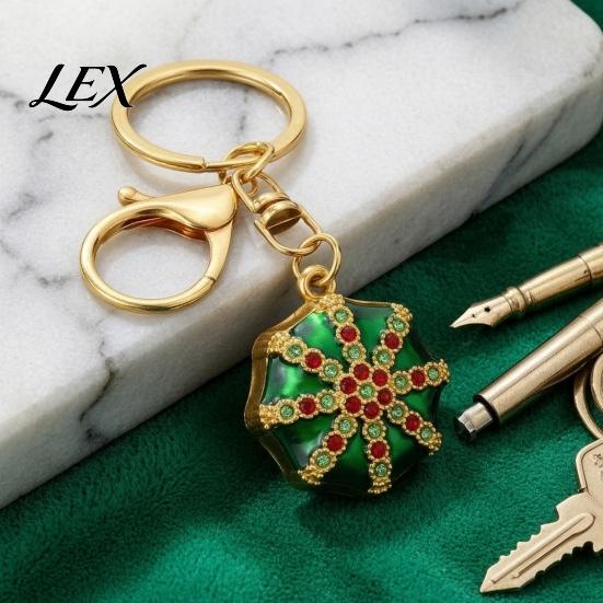 Zinc Alloy Pendant Rhinestone Ethnic Hat Keychain, Bling Octagonal Cap Car Key Oil Drop Pendants Ring, for Backpacks and Handbags Keyring