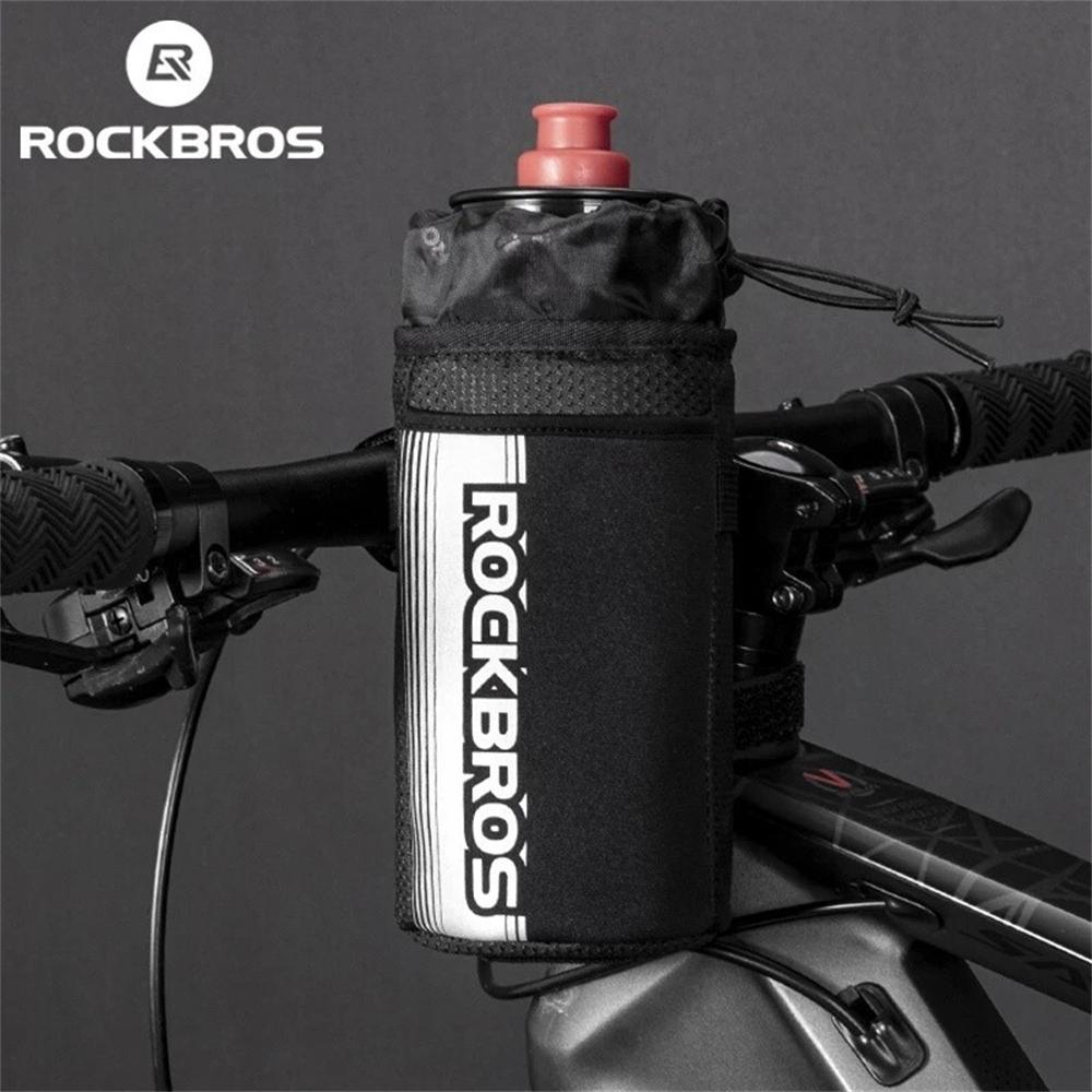 ROCKBROS Сумка-держатель для велосипедной бутылки с водой Сумка на руль/вынос руля Держатель для стакана/напитка на велосипед