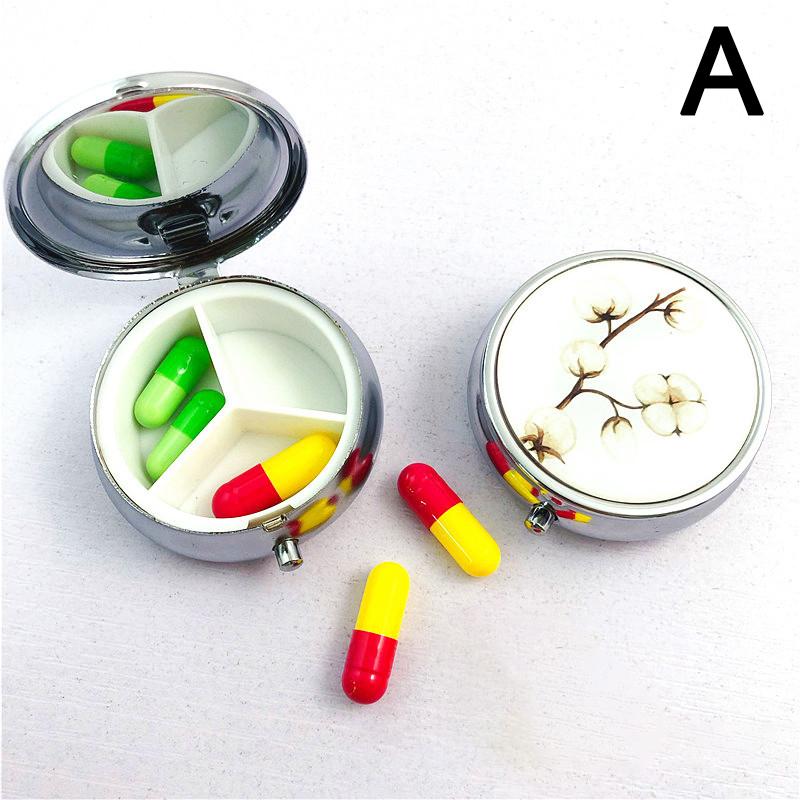 Металлические коробки для таблеток, круглые коробки для таблеток из нержавеющей стали, органайзер для лекарств, контейнер для лекарств, разветвители, коробка для конфет и таблеток