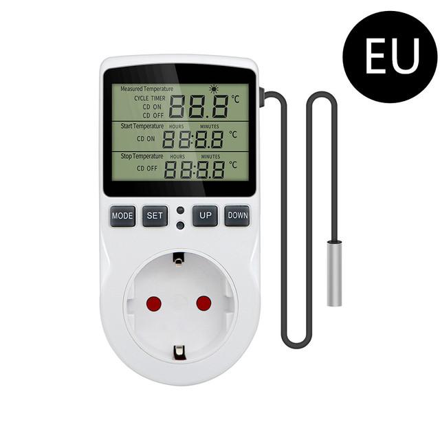 EU/US/FR Thermostat Timer Socket Digital Temperature Controller Socket Outlet With Timer Switch Sensor Probe Heating Cooling