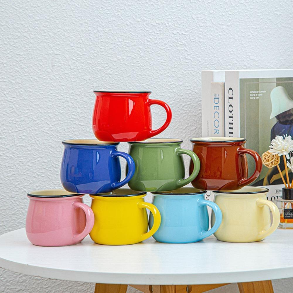 300/400ml Ceramic Milk Cup Nordic Tea Cup Classic Coffee Mug Valentine's Day Present