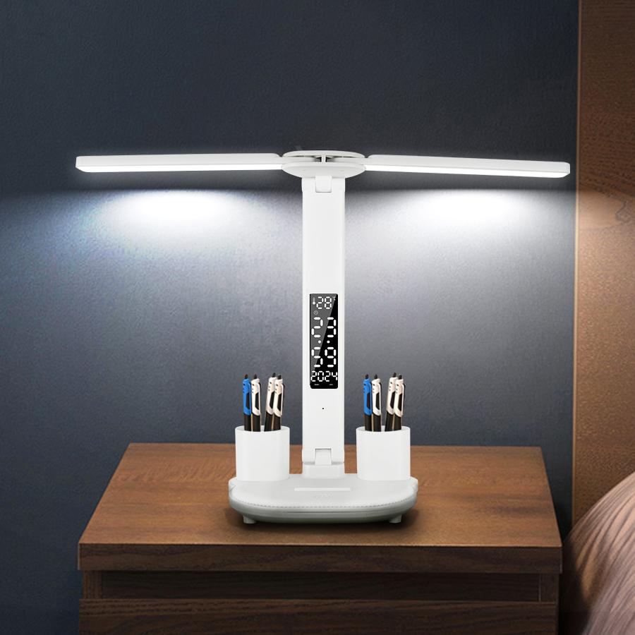 Светодиодная настольная лампа, 3 уровня, сенсорный ночник с регулируемой яркостью, USB перезаряжаемая защита глаз, складная настольная лампа для спальни, прикроватная тумбочка