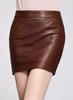 Fashionable Brown Women's Genuine Lambskin Leather Skirt Party Handmade Stylish