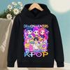 Kpop Demon Hunters Anime Fashion Cartoon Printed Casual Warm Comfortable Hooded Sweatshirt