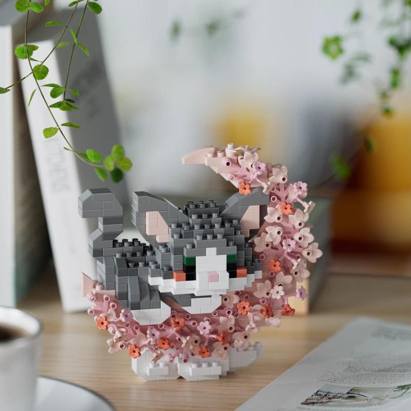Пылезащитная крышка для строительных блоков, совместимая с LEGO: Игрушка-горшок для сборки цветка гибискуса ко Дню святого Валентина