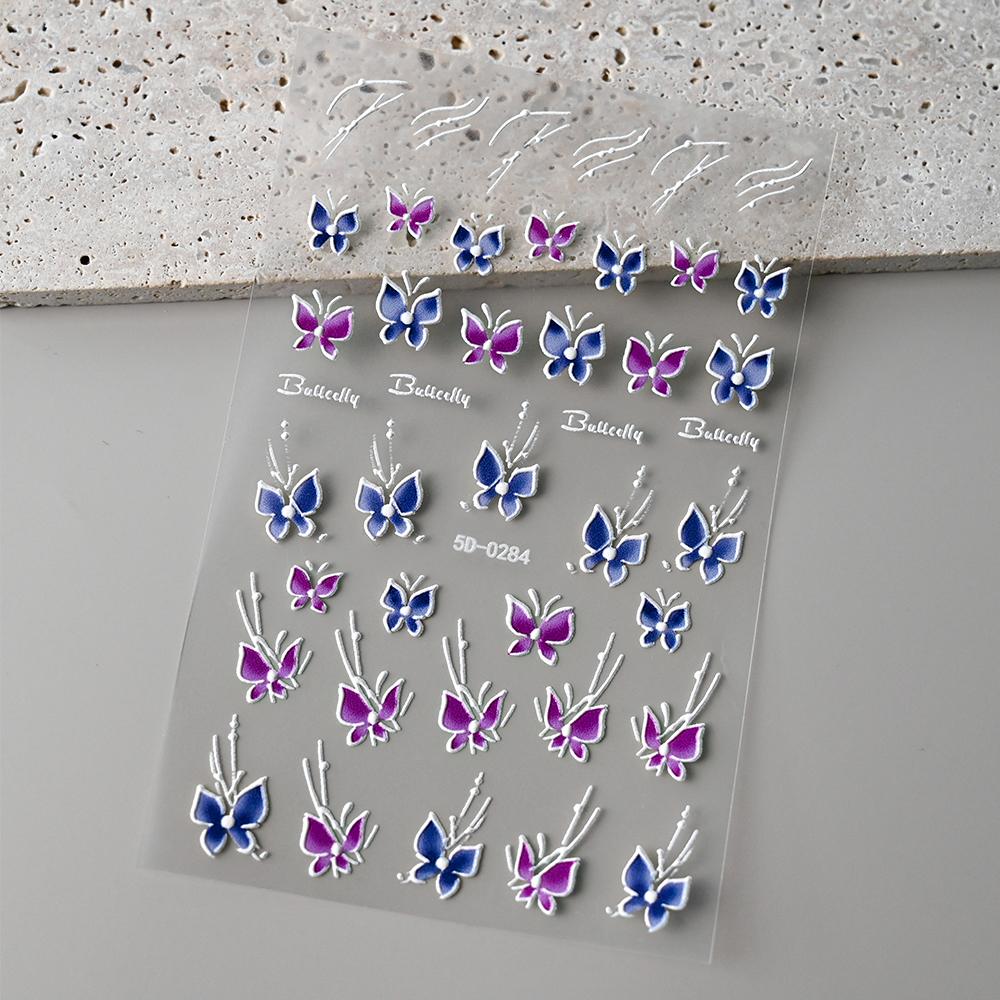 1 шт. 3D-наклейки с цветами для ногтей, весенние цветочные листья, самоклеящиеся слайдеры, наклейки для художественного маникюра для украшения
