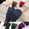 Winter Velvet Leggins Women's Solid Color Thick Pants Warm Velvet High Waist Solid Outdoors Casual Slim Classic Leggings Female
