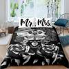 Sugar Skull Bedding Comforter Cover Set Gothic Duvet Cover Twin/Full/Queen/King Set 3 Pieces Soft Microfiber Duvet Cover