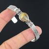 Womens Day Deal Natural Golden Rutile Sister Birthday Bangle Jewelry 925 Silver