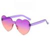 Trendy Love Heart Shape Sunglasses UV Protection Colorful Gradient Sunglasses  Women