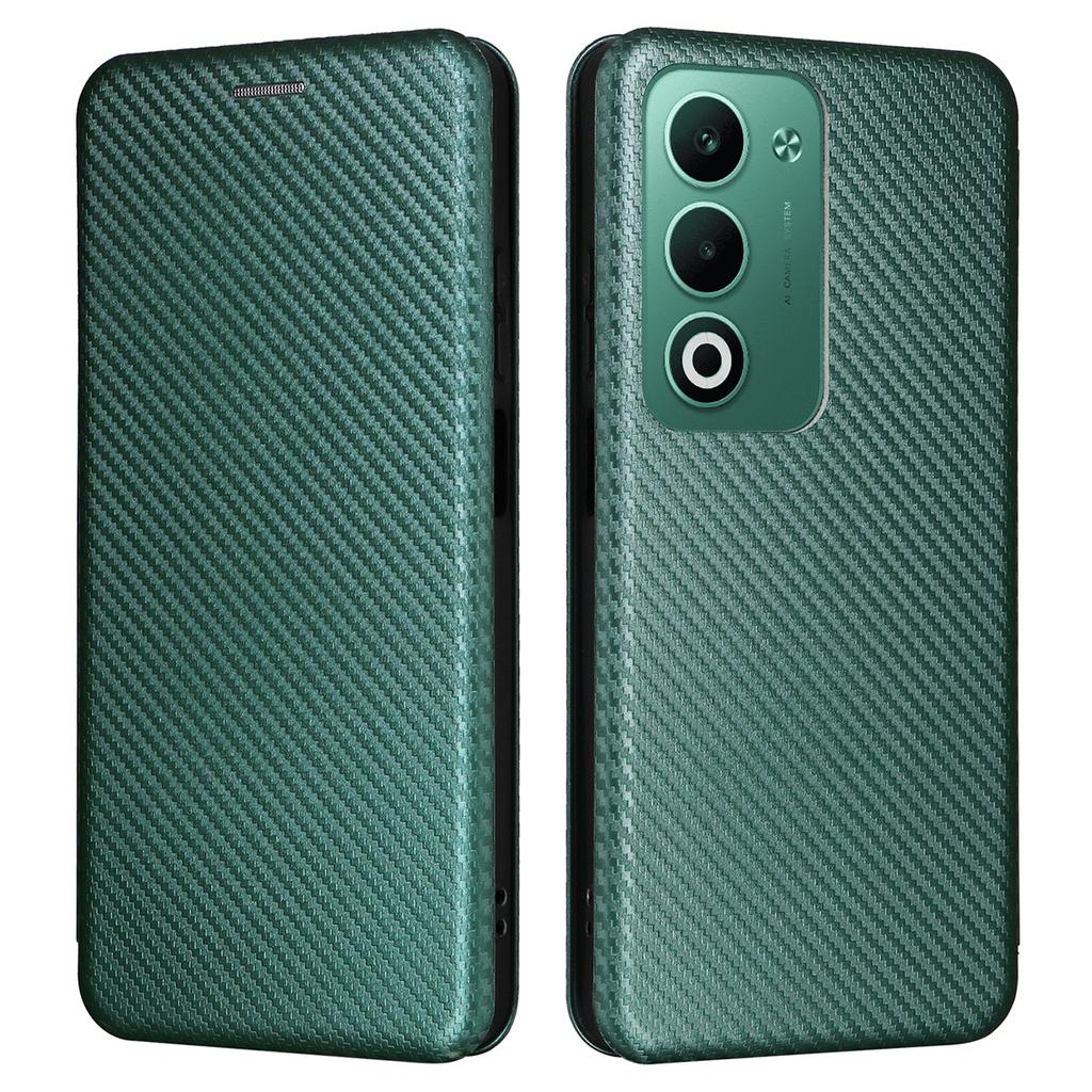 Для Oppo A5 5G/4G Чехол Текстура углеродного волокна Противоударный Чехол для телефона из ПУ кожи