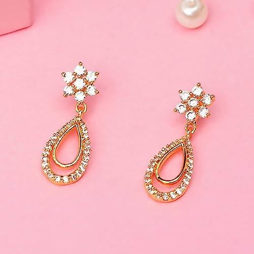 Позолоченные серьги-подвески Estele из латуни со сверкающими каплями Накшатры для девочек и женщин