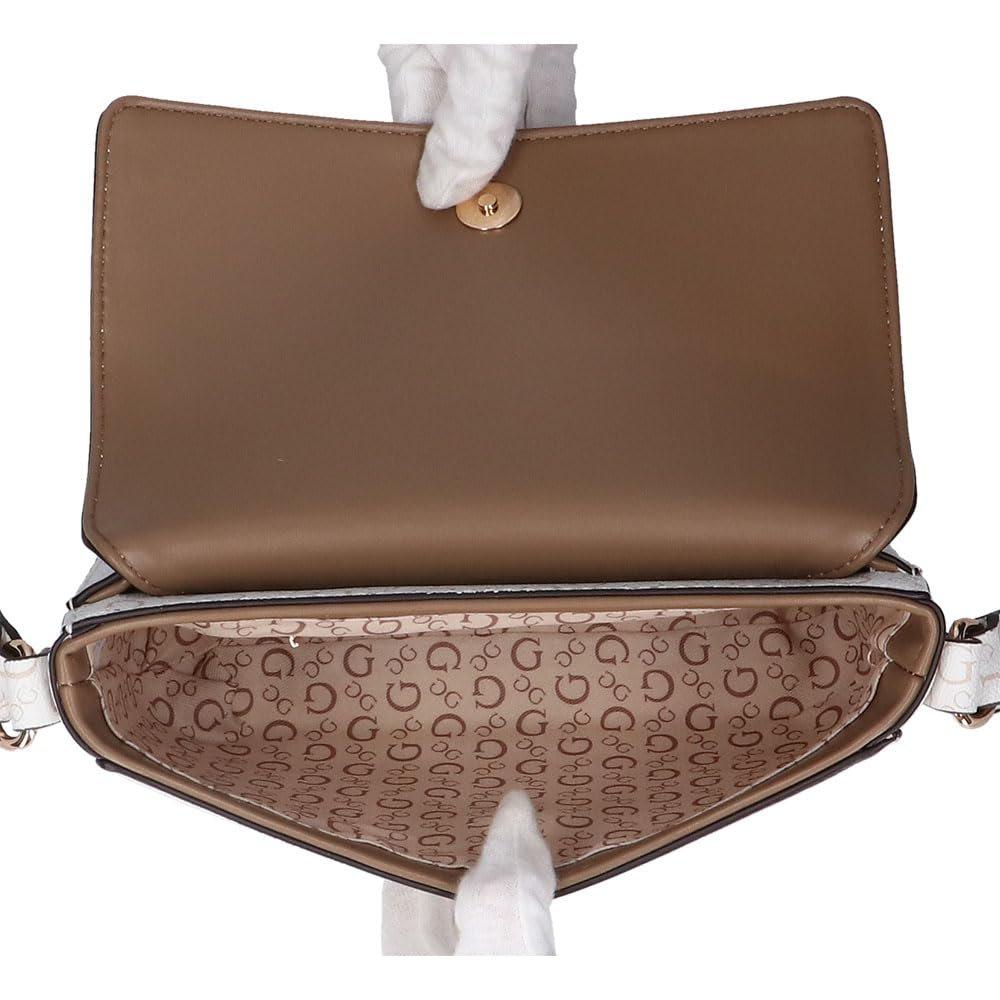 GUESS Tabitha Flap Crossbody Bag White Monogram SG199920 WHI