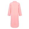 Women's Solid Color Button Slit Loose Breathable Casual Shirt Cotton Linen Dress