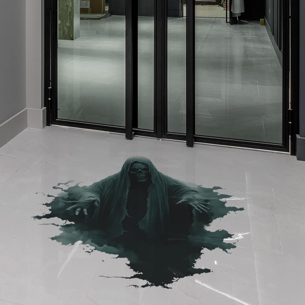 Halloween Atmosphere Decoration Scary Skull Head Bedroom Living Room Wall Stickers