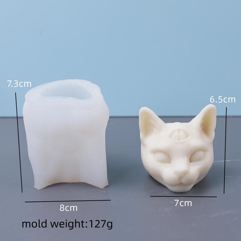 3D Кошка Свеча Силиконовая Форма Сделай Сам Собака Складывание Музыка Ароматерапия Свеча Ручной Работы Подарок Китти Гипс Смола Ювелирная Форма