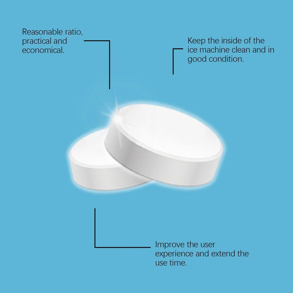 Таблетки для очистки льдогенератора 12 штук Таблетки для очистки льдогенератора Мощное средство для удаления накипи Для дома, бара, ресторана, отеля, магазина