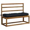 Bench Cushion VIANEN 100percent  Polyester Dark Blue 100 x 40 x 12 cm