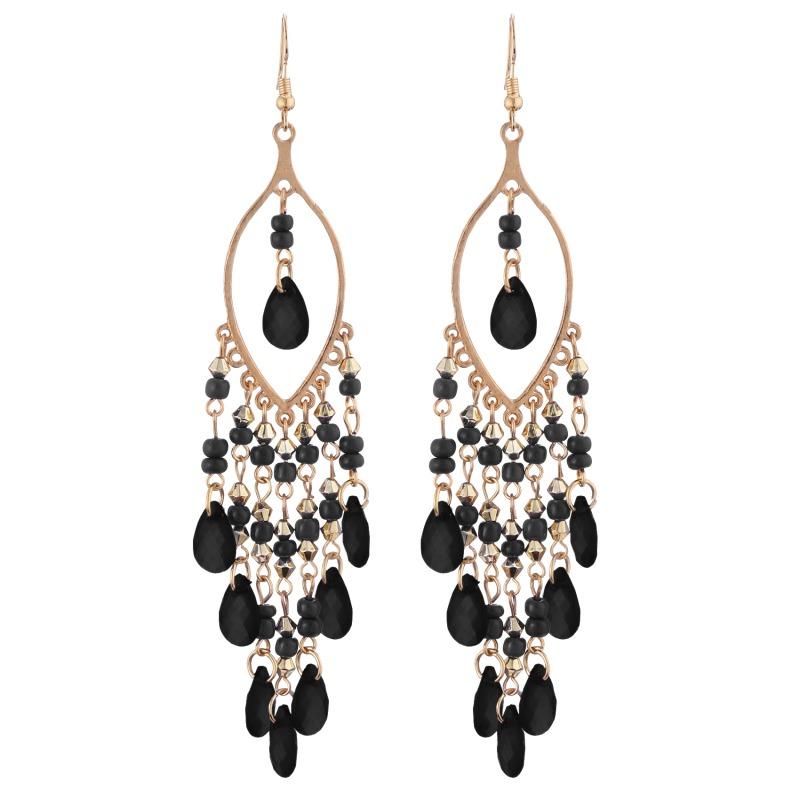 Boho Style Beaded Tassel Earrings Exquisite All-Match Lady Earrings Fashion Elegant Earring