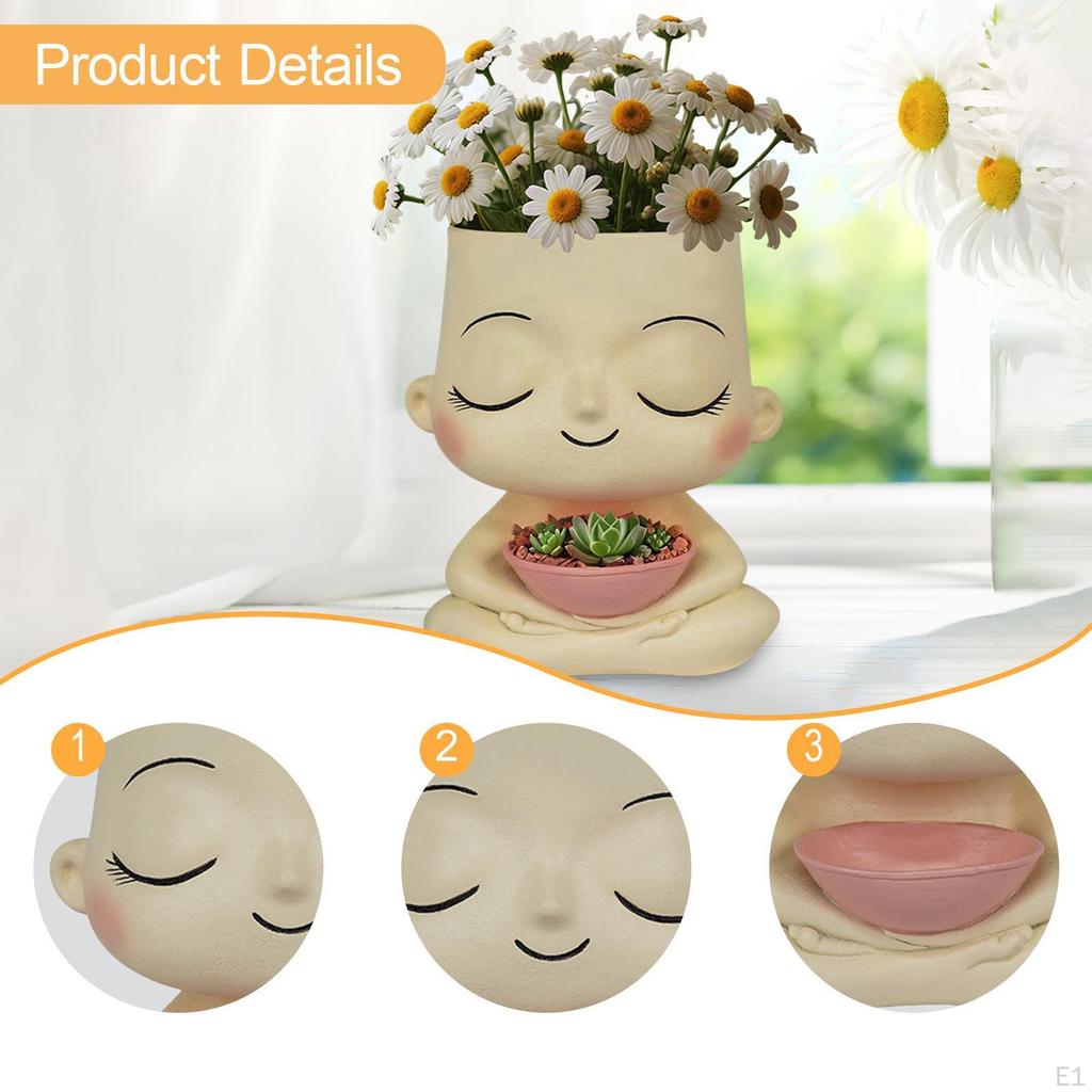 Pot Flower Unique Gift Container Resin Planter Decorative Vase for Office Anniversary Farmhouse
