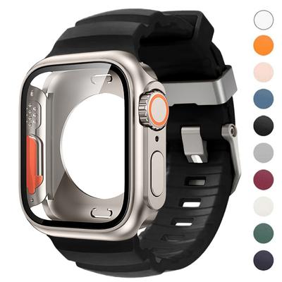 Чехол+силиконовый ремешок для Apple Watch S11 S10 46мм, меняющий на Ultra PC-чехол для iWatch Series 9 8 7 45мм, Series 6 5 4 SE3 44мм