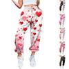 Women's Casual Valentine's Day Print Casual Drawstring Elasticated Waist Drawstring Pants
