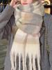 Fashion New Cashmere Plaid Scarf Women Winter Thicken Warm Big Shawl Pashmina Tassel Scarves Soft Blanket Bandana Thick Muffler