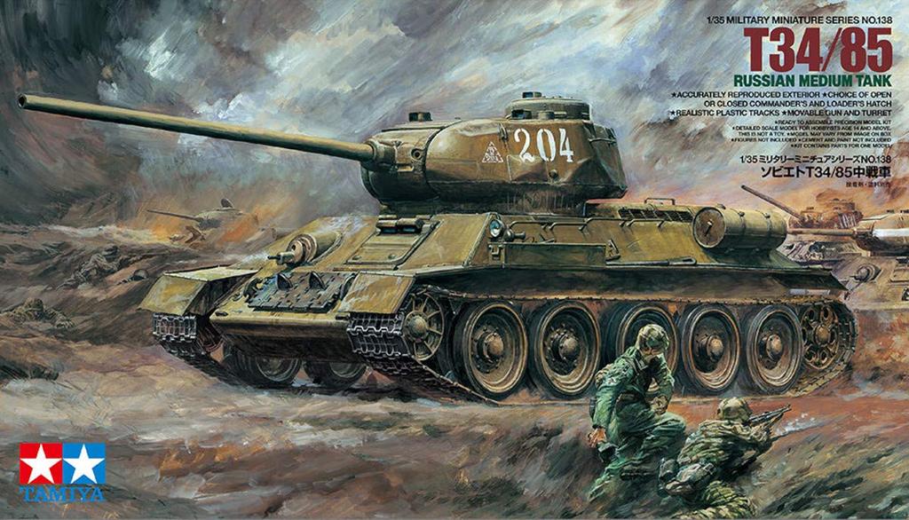 Tamiya Military Miniature Series 138 Soviet Medium Tank Plastic Model 35138 1/35 No. T34/85