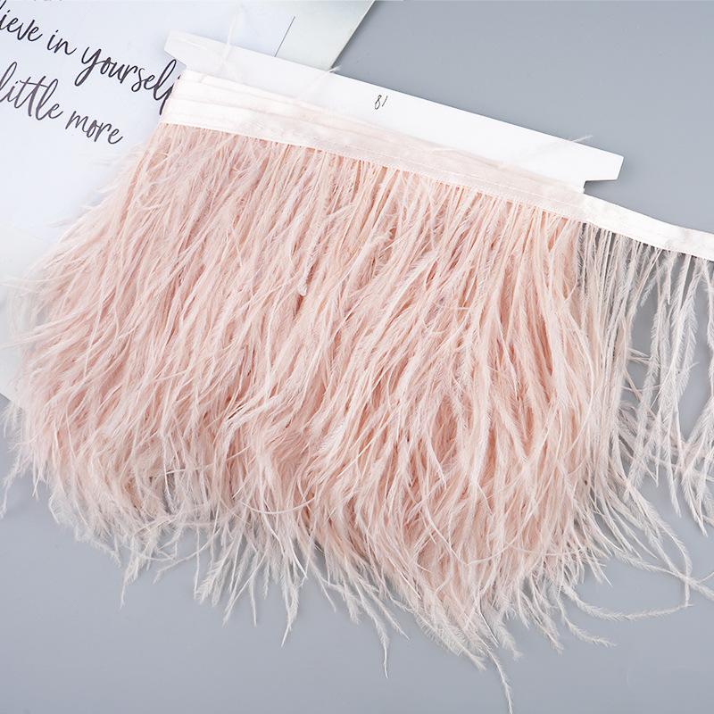 Diy Handmade Accessories Colorful Ostrich Feather Cloth Edge Decorative Accessories Clothing Accessories Wedding Skirt