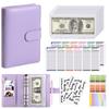 Wallets PU Leather Budget Binder With Cash Envelopes Pockets Zip Budget Pouch Binder For Saving Money A6 Planner Organizer