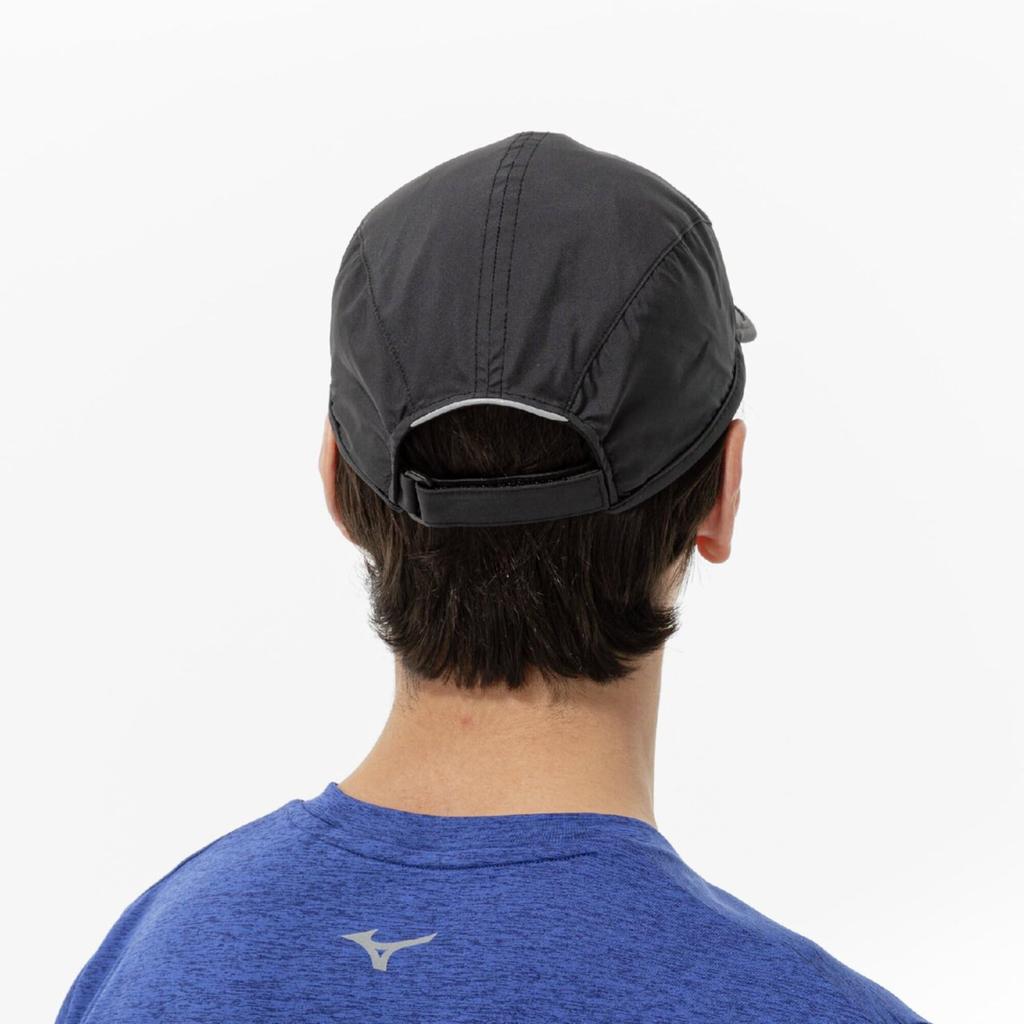 Mizuno J2MW1010 Night Running Cap with Reflective Size L Water-Repellent Finish, Unisex, Black,