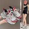 Retro heightening and showing feet, small platform dad shoes, women's 2025 new autumn breathable casual and lightweight sports shoes