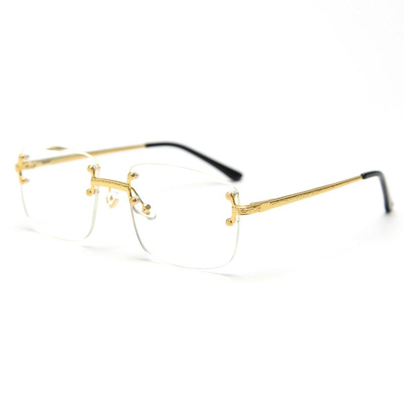 HBK Luxury Gradient Sunglasses Blue Square Sunglasses Men Women Custom Logo Rimless Fashion Sun Glasses Travel Sports Cycling