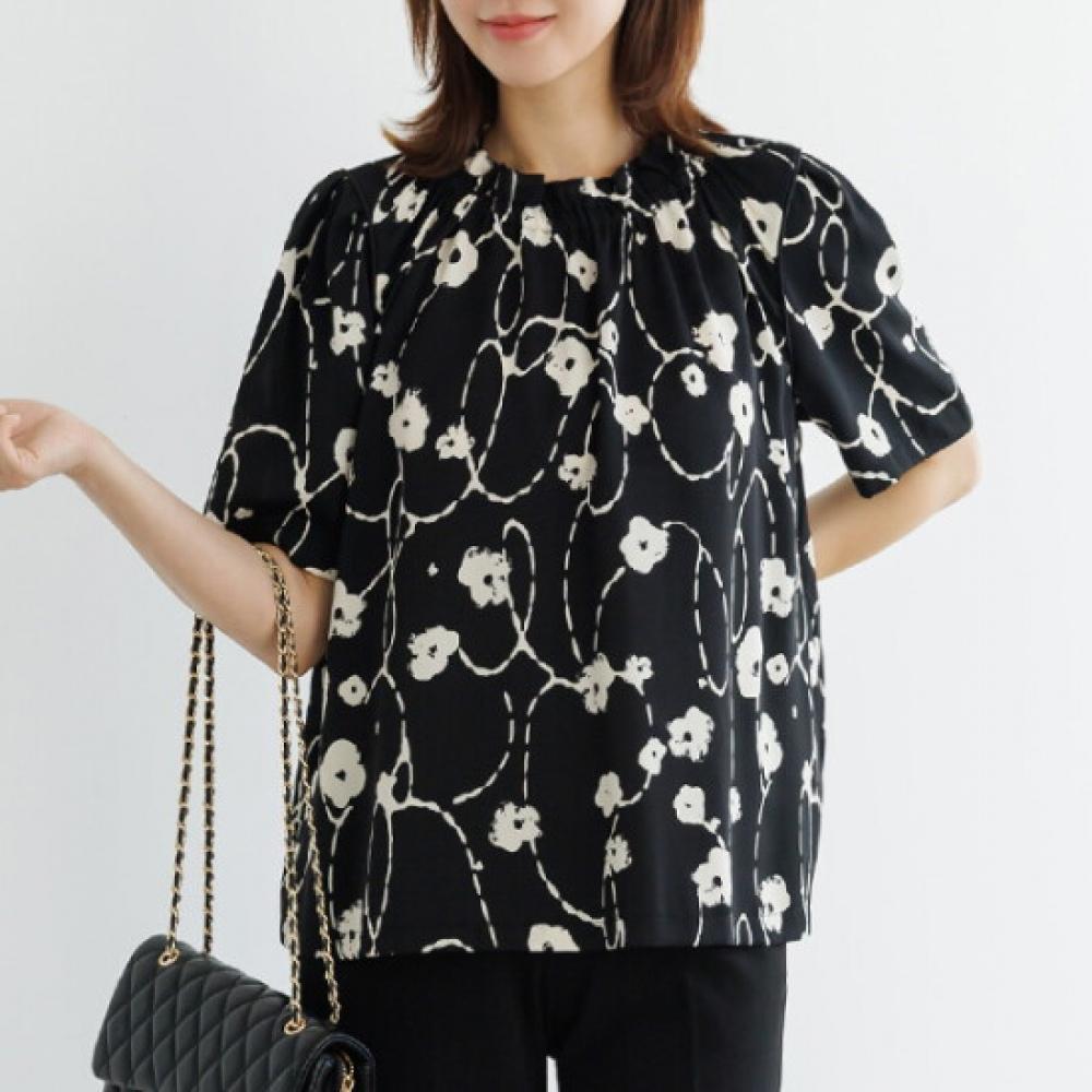 Dedra Women S Linen Floral Print blouSe Tbe3401